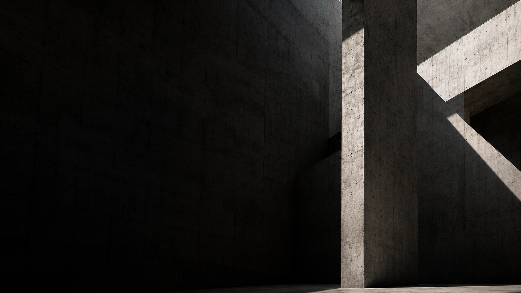 Betonarchitektur mit hartem Lichteinfall